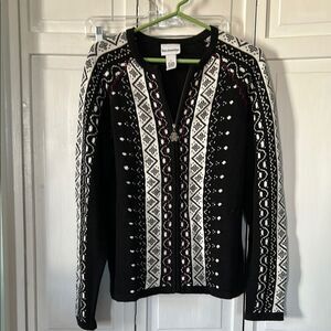 Breckenridge full-zip winter theme cardi - Size M